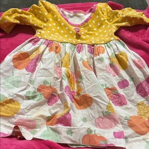 Eleanor Rose Yellow and Pink Pumpkin Dress